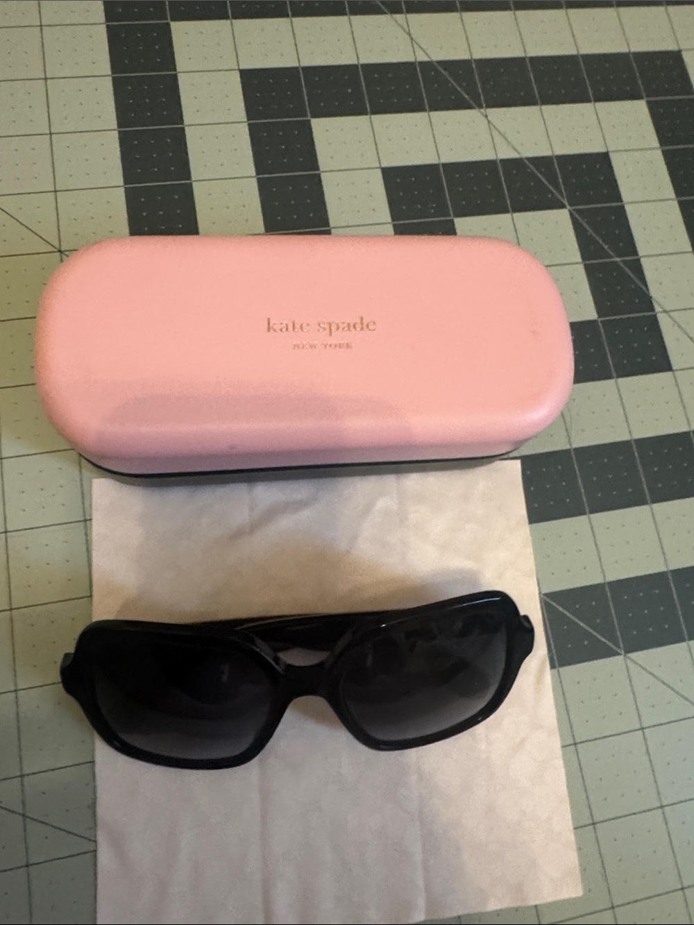 kate spade Black Women's Sunglasses with Pink Case